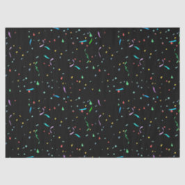 Kleurrijke Papier Confetti op Zwart | Weefselpapie