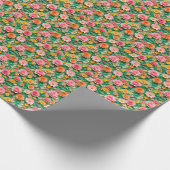 Kleurrijke papieren bloemen en vlinders cadeaupapier (Hoek)