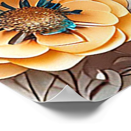 Kleurrijke papieren bloemen poster (Hoek)