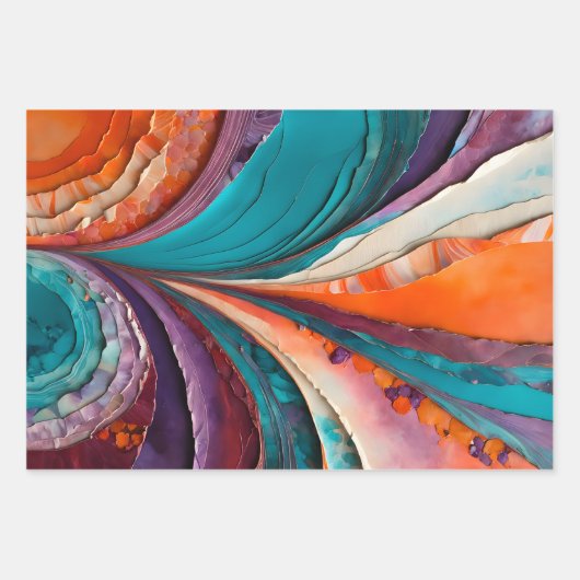 Kleurrijke Papieren Collage Art Wrapping Papieren  Inpakpapier Vel (Voorkant)