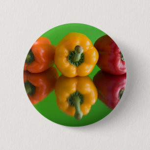 kleurrijke paprika ronde button 5,7 cm
