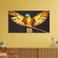 Kleurrijke paraket Winged Bird Canvas Afdrukken