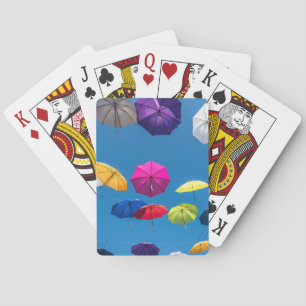 Kleurrijke paraplu poker speelkaarten