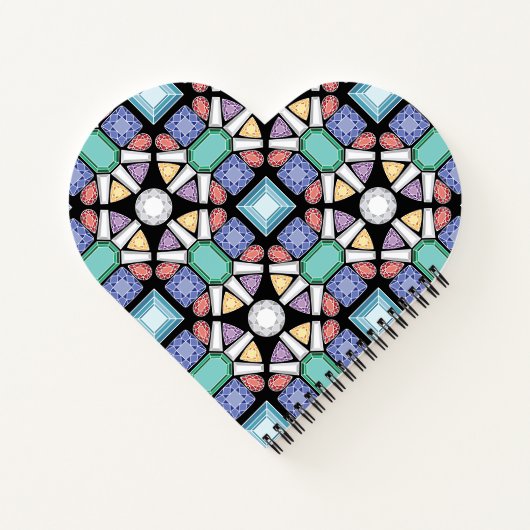 Kleurrijke Pareltjes Patroon Hart Gevormd Notitieb Notitieboek (Achterkant)