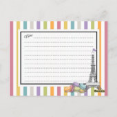 Kleurrijke Paris Macarons Eiffel Tower Recipcard Briefkaart (Achterkant)