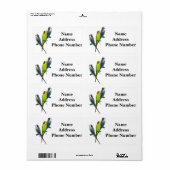 Kleurrijke Parkieten Afbeelding Etiket (Full Sheet)