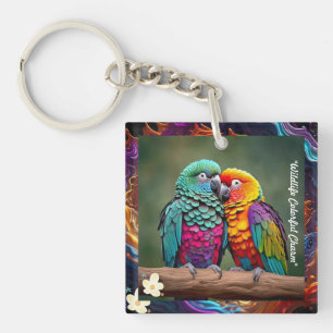 "Kleurrijke Parrot Delight" Sleutelhanger