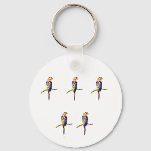Kleurrijke Parrot Keyring Sleutelhanger