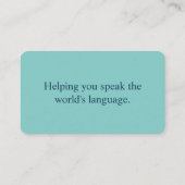 Kleurrijke Parrot Language Tutor Visitekaartje (Achterkant)