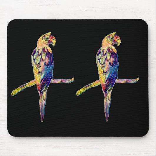 Kleurrijke Parrot Mousemat Muismat (Voorkant)