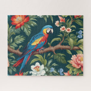 Kleurrijke Parrot Tropical Oerwoud Leaves Legpuzzel