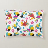 Kleurrijke parrots, tropische parrots, vogels, blo accent kussen (Achterkant)