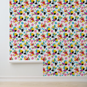 Kleurrijke parrots, tropische parrots, vogels, blo behang