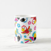 Kleurrijke parrots, tropische parrots, vogels, blo koffiemok (Center)