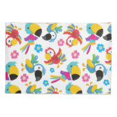 Kleurrijke parrots, tropische parrots, vogels, blo kussensloop (Achterkant)