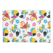 Kleurrijke parrots, tropische parrots, vogels, blo kussensloop (Voorkant)