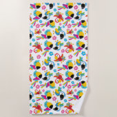 Kleurrijke parrots, tropische parrots, vogels, blo strandlaken (Voorkant)