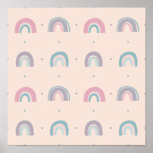 Kleurrijke pasteelregenboog #6 poster
