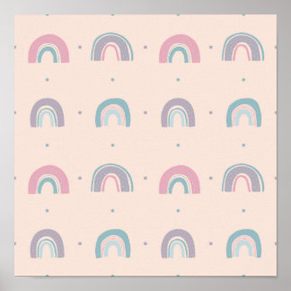 Kleurrijke pasteelregenboog #6 poster