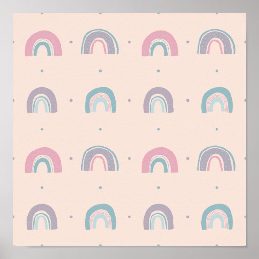 Kleurrijke pasteelregenboog #6 poster (Voorkant)