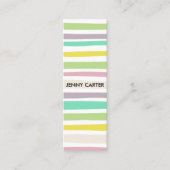 Kleurrijke pasteelstrips minimalistisch koel mini visitekaartje (Voorkant)