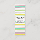 Kleurrijke pasteelstrips minimalistisch koel mini visitekaartje (Achterkant)