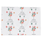 Kleurrijke Pastel Ballonnen Moderne Verjaardag Naa Groot Cadeauzakje (Achterkant)