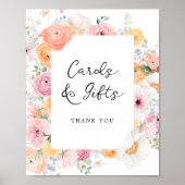 Kleurrijke Pastel Bloemen Kaarten en Geschenken Te Poster (Voorkant)