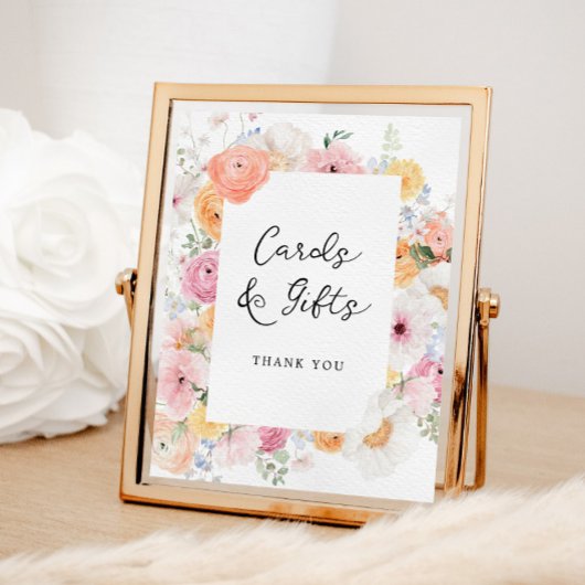 Kleurrijke Pastel Bloemen Kaarten en Geschenken Te Poster