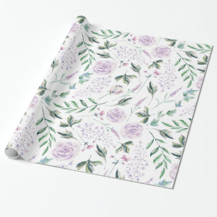 Kleurrijke pastel bloemen sprookjes patroon cadeaupapier