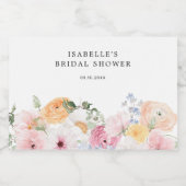 Kleurrijke pastel bloemig voedselcontainer etiket (Enkel label)