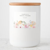 Kleurrijke pastel bloemig voedselcontainer etiket (Voorkant)