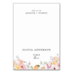 Kleurrijke Pastel Bloemige Gastnaam Kaart