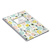 Kleurrijke Pastel Bloempatroon Custom Notitieboek (Rechterzijde)