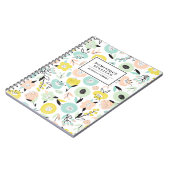 Kleurrijke Pastel Bloempatroon Custom Notitieboek (Linkerzijde)