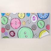 Kleurrijke pastel Button illustratie Strandlaken (Voorkant)