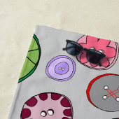 Kleurrijke pastel Button illustratie Strandlaken (In situ)