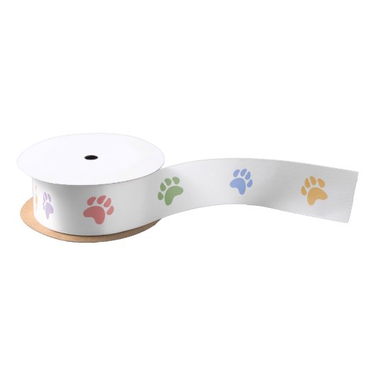Kleurrijke Pastel Dog Animal Paw Prints Lint (Spoel)