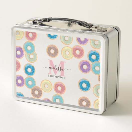 Kleurrijke Pastel Donuts & Sprinkles Monogram (Achterkant)