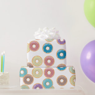 Kleurrijke Pastel Donuts & Sprinkles Patroon Cadeaupapier
