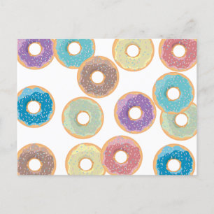 Kleurrijke Pastel Donuts & Sprinkles Patroon Feestdagenkaart