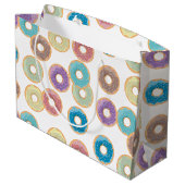 Kleurrijke Pastel Donuts & Sprinkles Patroon Groot Cadeauzakje (Achterkant Gekanteld)