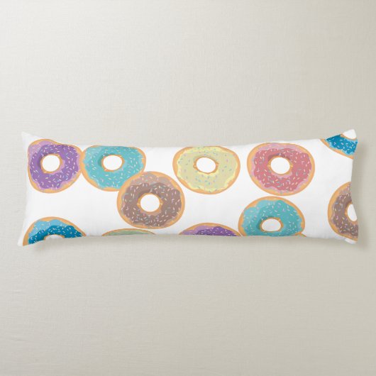 Kleurrijke Pastel Donuts & Sprinkles Patroon Lichaamskussen (Voorkant)