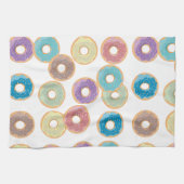 Kleurrijke Pastel Donuts & Sprinkles Patroon Theedoek (Horizontaal)