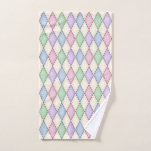 Kleurrijke Pastel Harlequin Patroon Bad Handdoek (Handdoek)