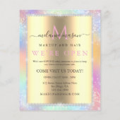 Kleurrijke Pastel Holographic Glitter Diamonds Sal Flyer (Achterkant)