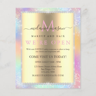 Kleurrijke Pastel Holographic Glitter Diamonds Sal Flyer