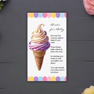 Kleurrijke Pastel Ice Cream Sundae Baby shower Informatiekaartje