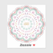 Kleurrijke pastel leraar waardering mandala uil sticker (Vel)
