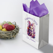 Kleurrijke Pastel Paashaas & Bloemen Aangepaste te Medium Cadeauzakje